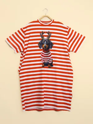 Pierre Xmas Relaxed Tee Dress Dames