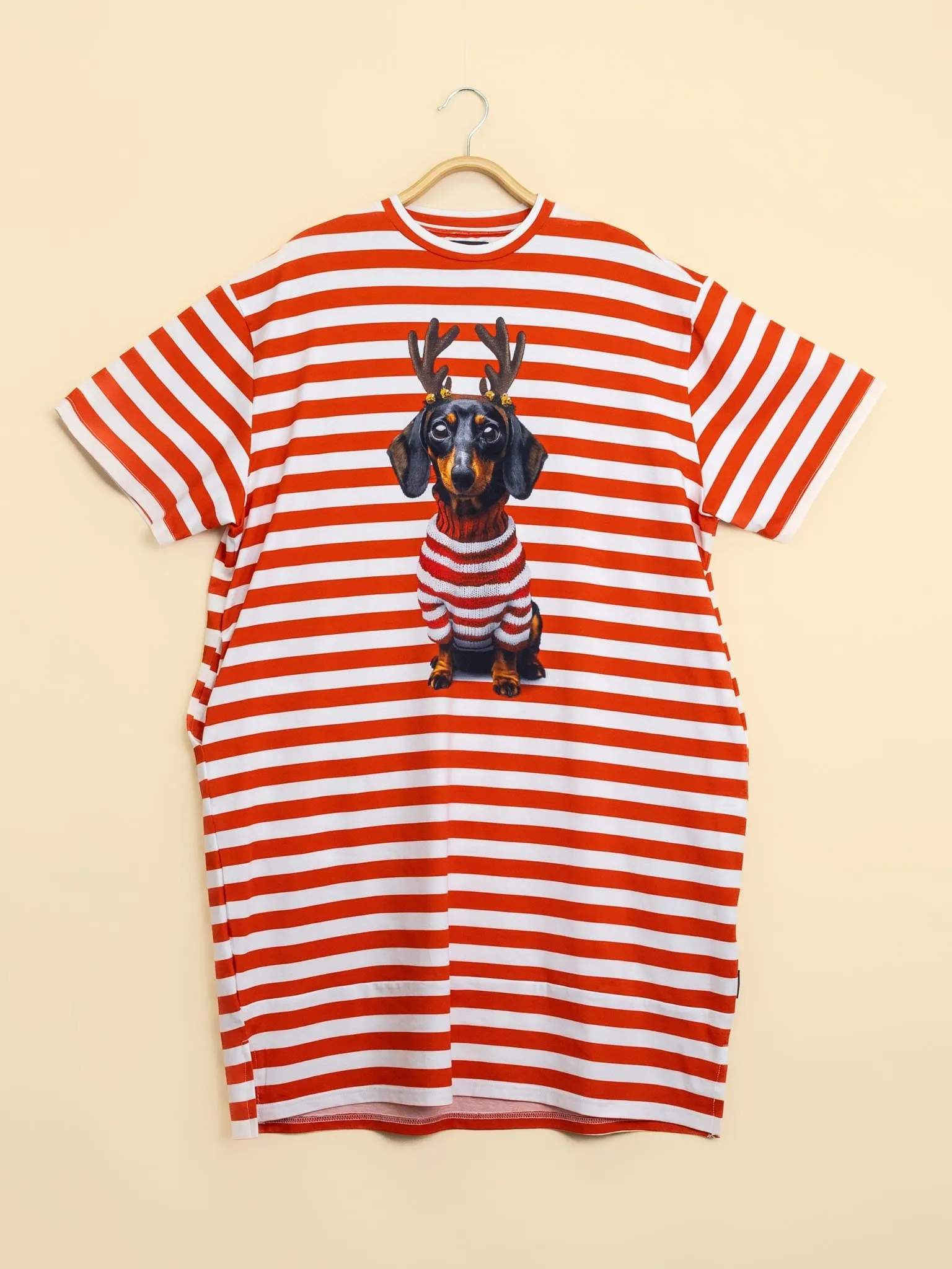 Pierre Xmas Relaxed Tee Dress Dames