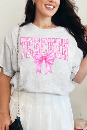 Pink Chinoiserie Teacher Short Sleeve Relaxed Fit T-Shirt