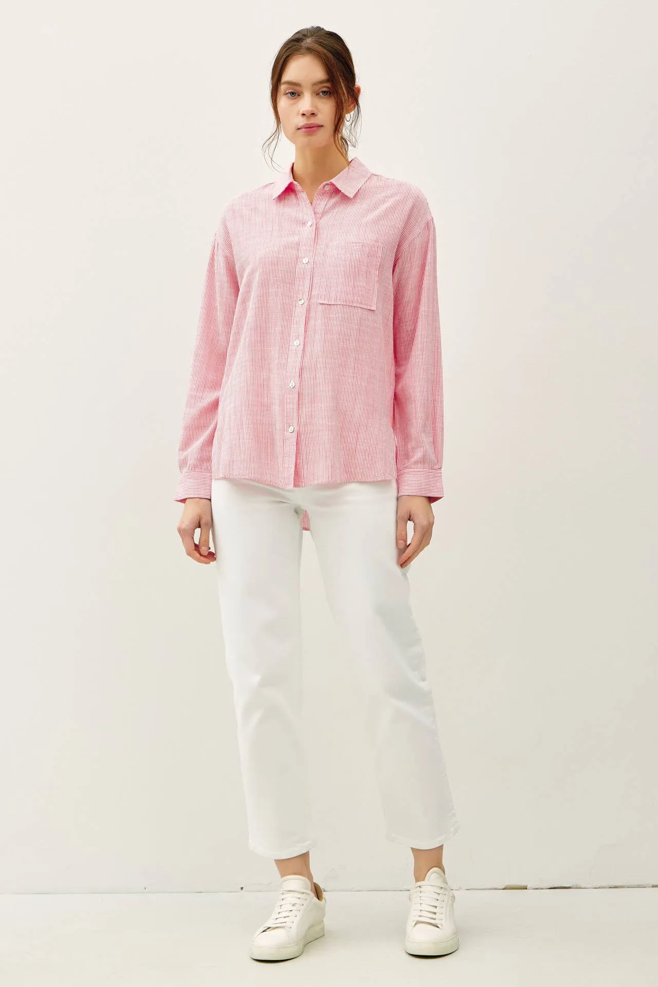 PINSTRIPE BUTTON DOWN SHIRT
