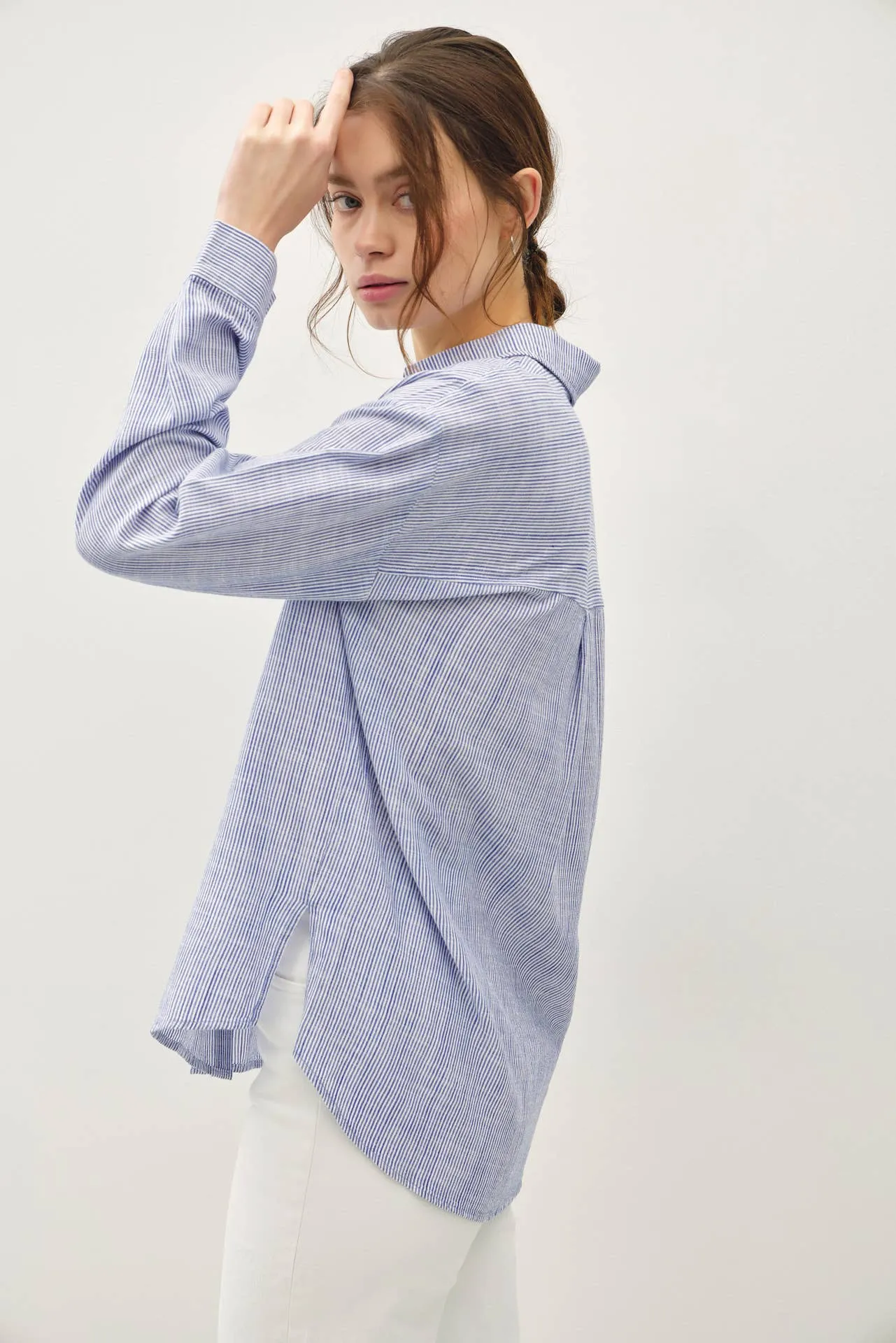 PINSTRIPE BUTTON DOWN SHIRT