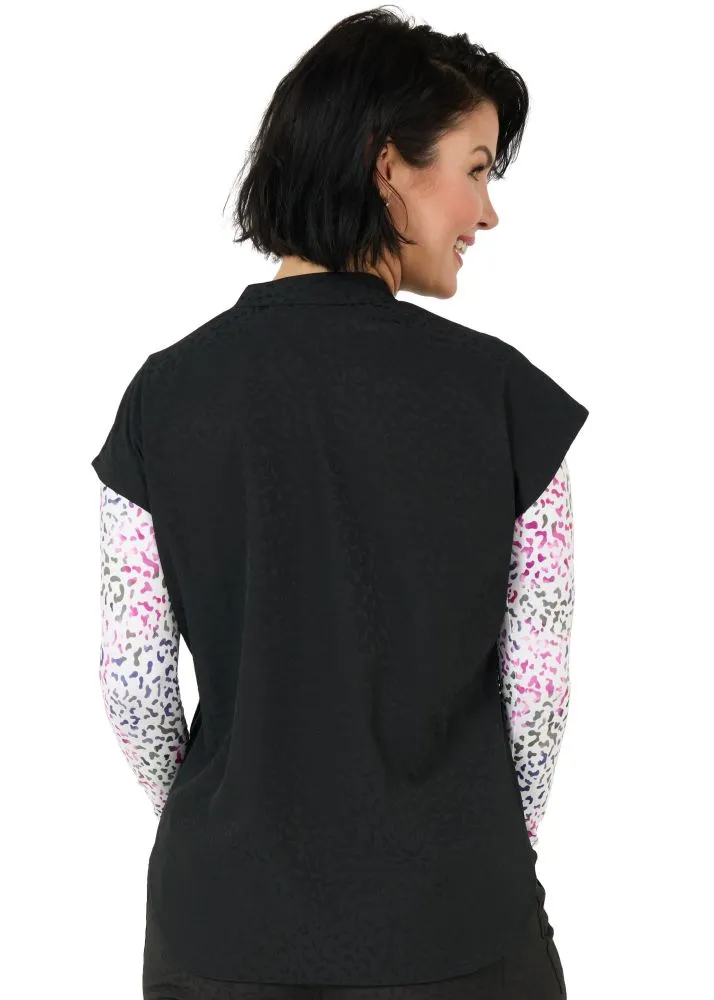 Piper Cheetah Jacquard Tuck in Top (1176)