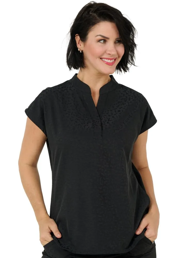 Piper Cheetah Jacquard Tuck in Top (1176)