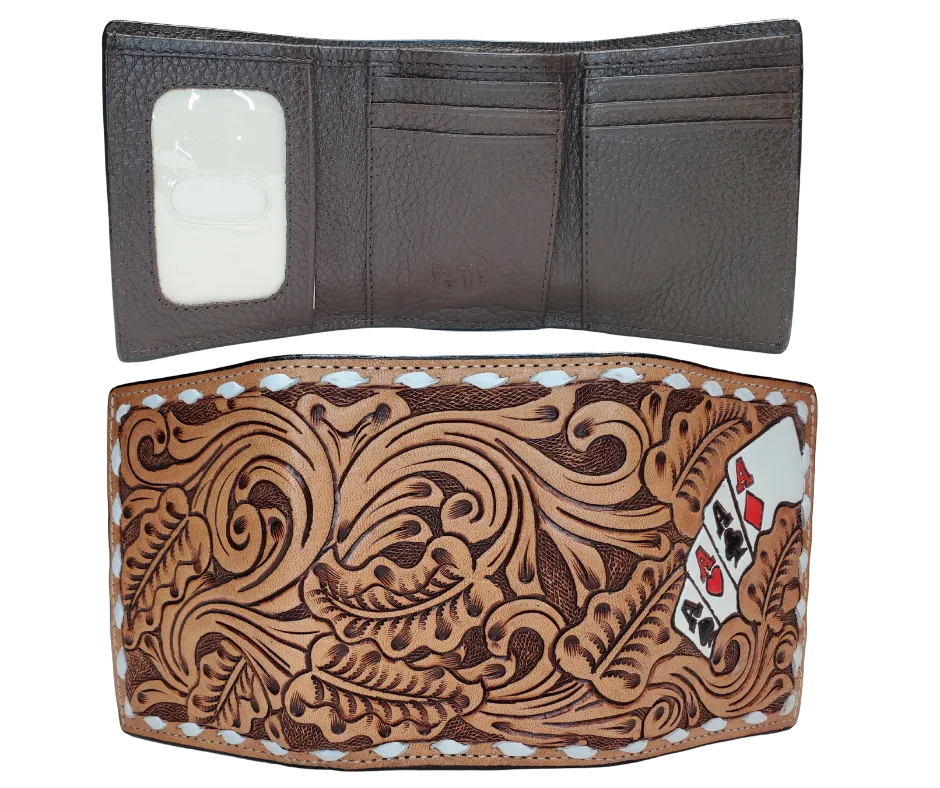 Poker Face Tri-Fold Wallet