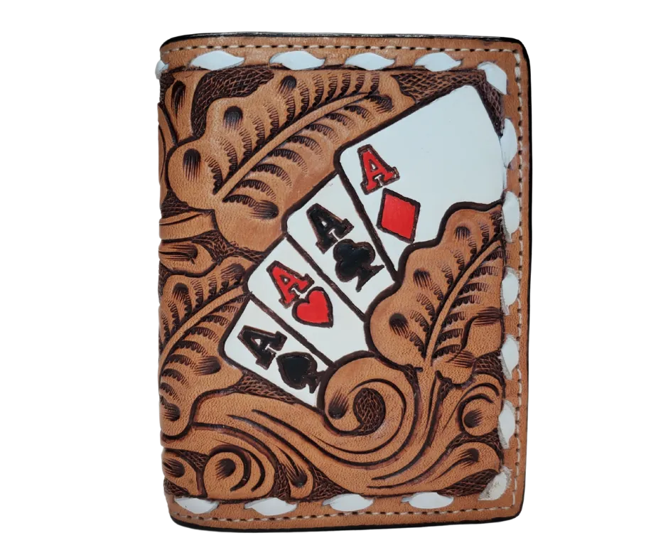 Poker Face Tri-Fold Wallet