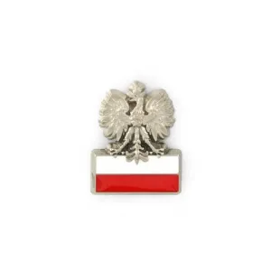Polish Eagle on Red & White Flag - Lapel Pin