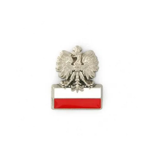 Polish Eagle on Red & White Flag - Lapel Pin