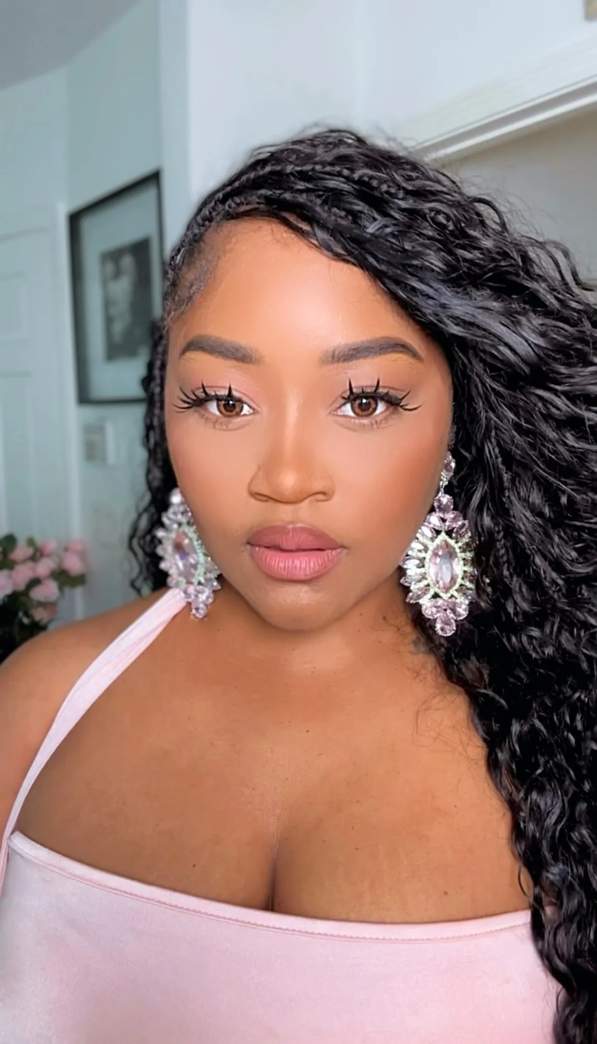Posh Pink Crystal Earrings