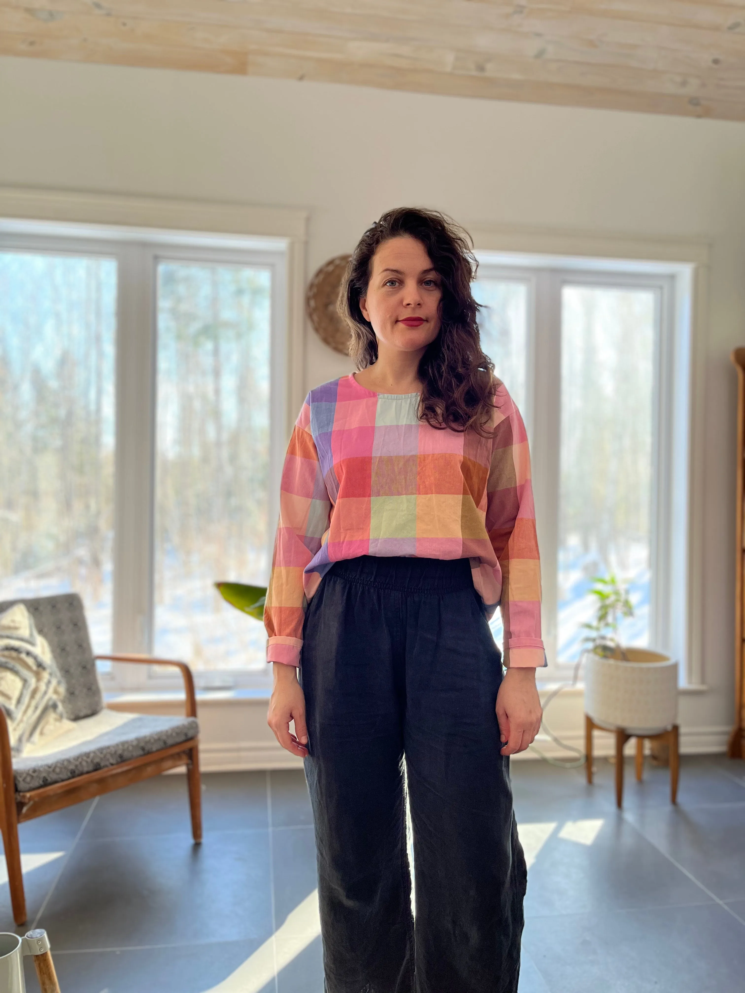 Prismatic long sleeve top
