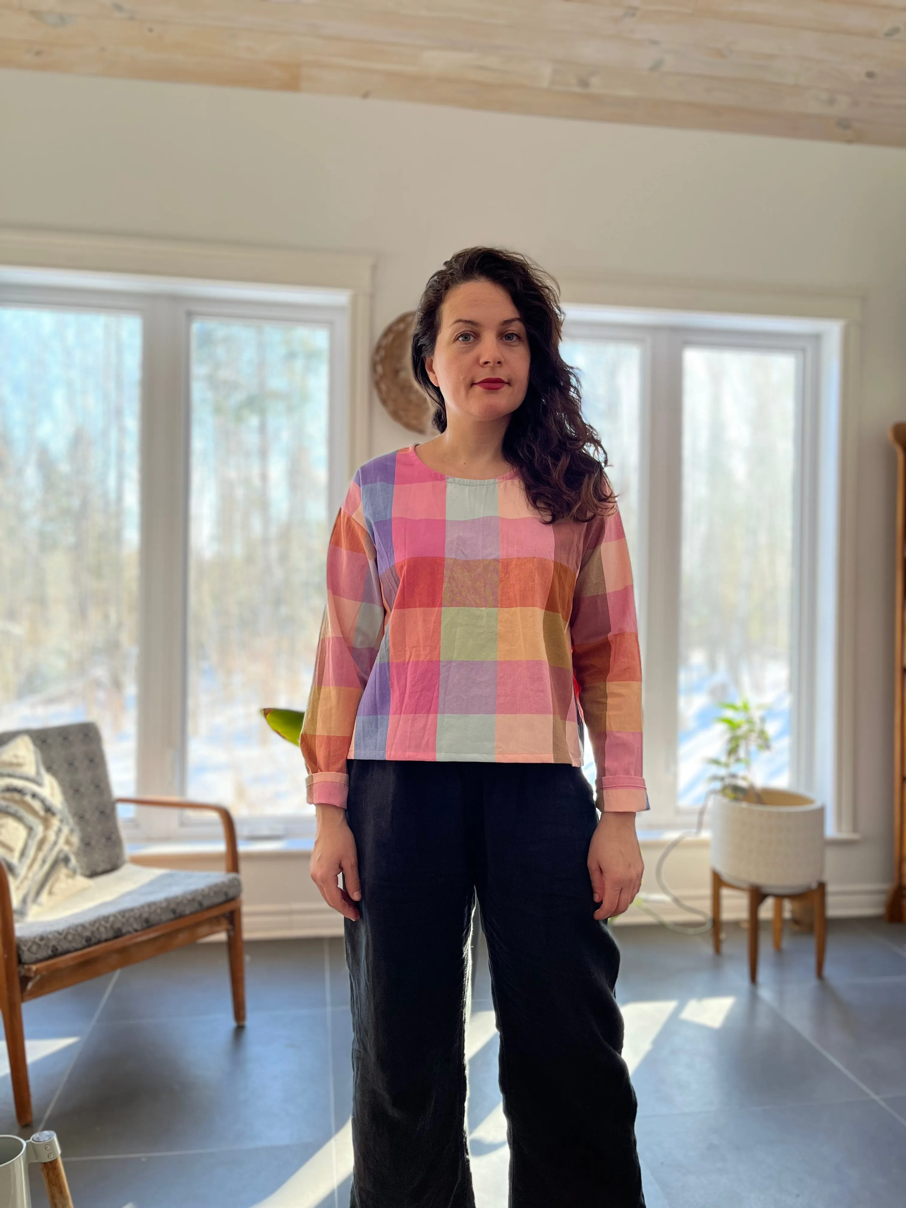 Prismatic long sleeve top