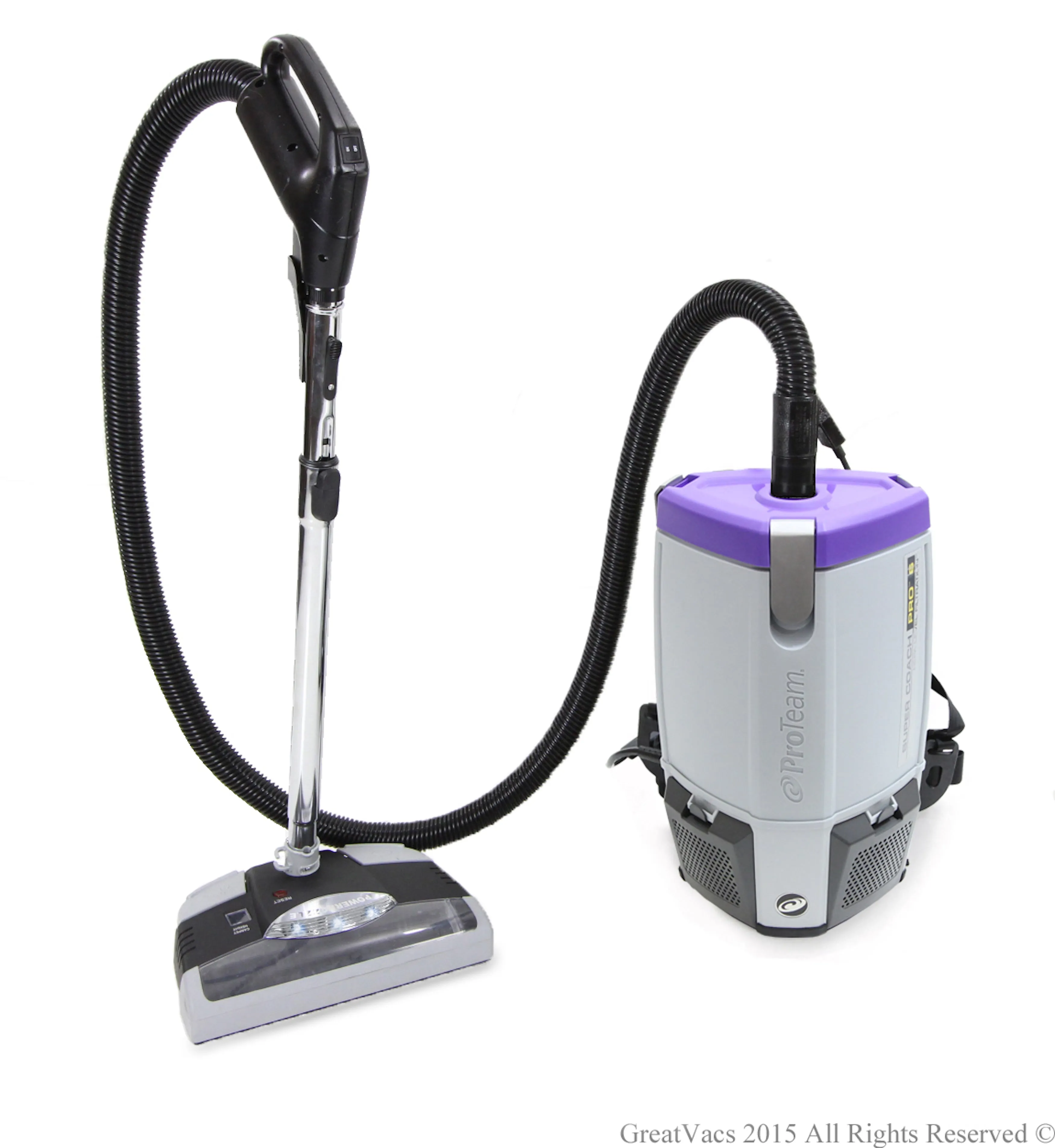 Proteam Super Coach Pro 6qt Backpack Vacuum Cleaner with GV Power Head