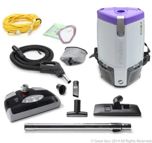 Proteam Super Coach Pro 6qt Backpack Vacuum Cleaner with GV Power Head