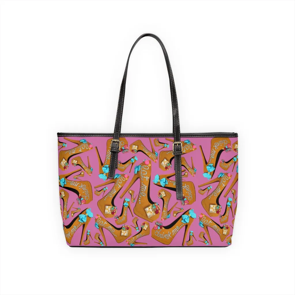 PU Leather Shoulder Bag 'Eat me drink me'