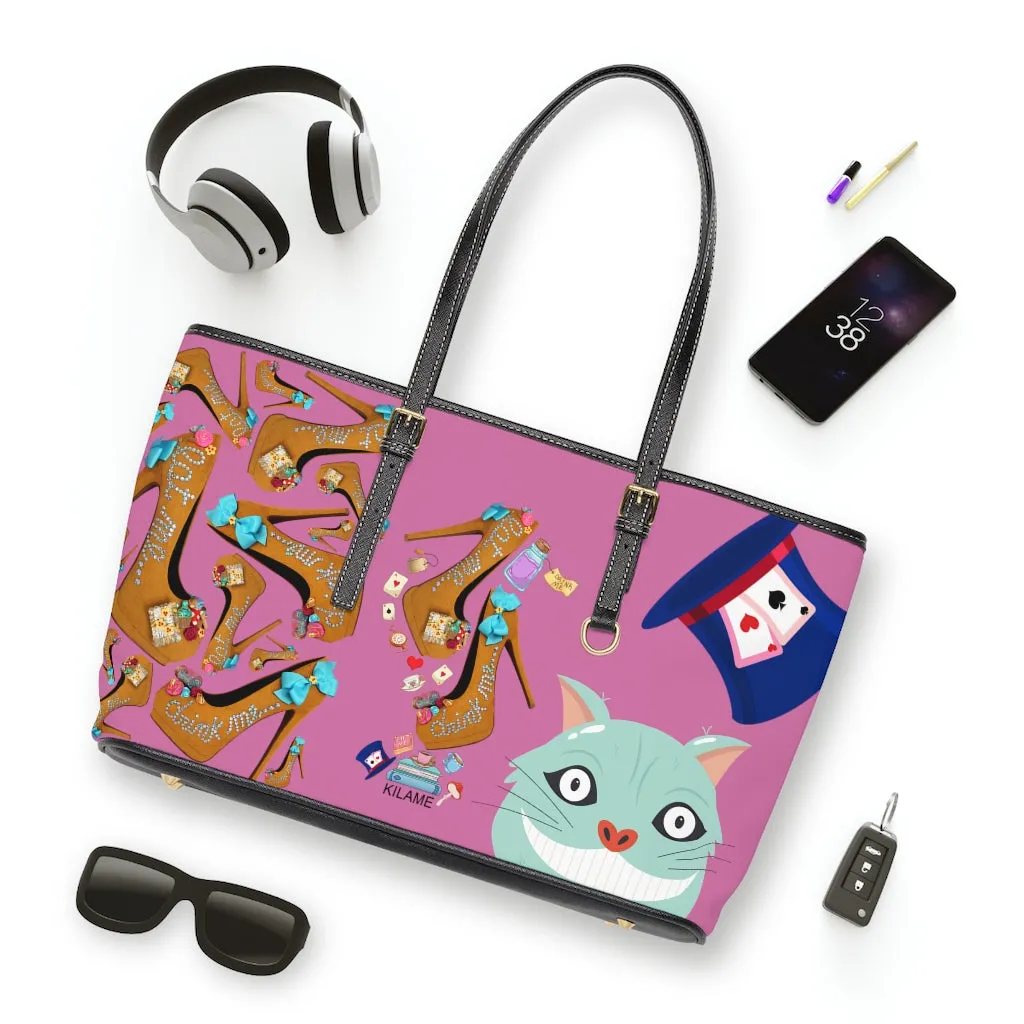 PU Leather Shoulder Bag 'Eat me drink me'