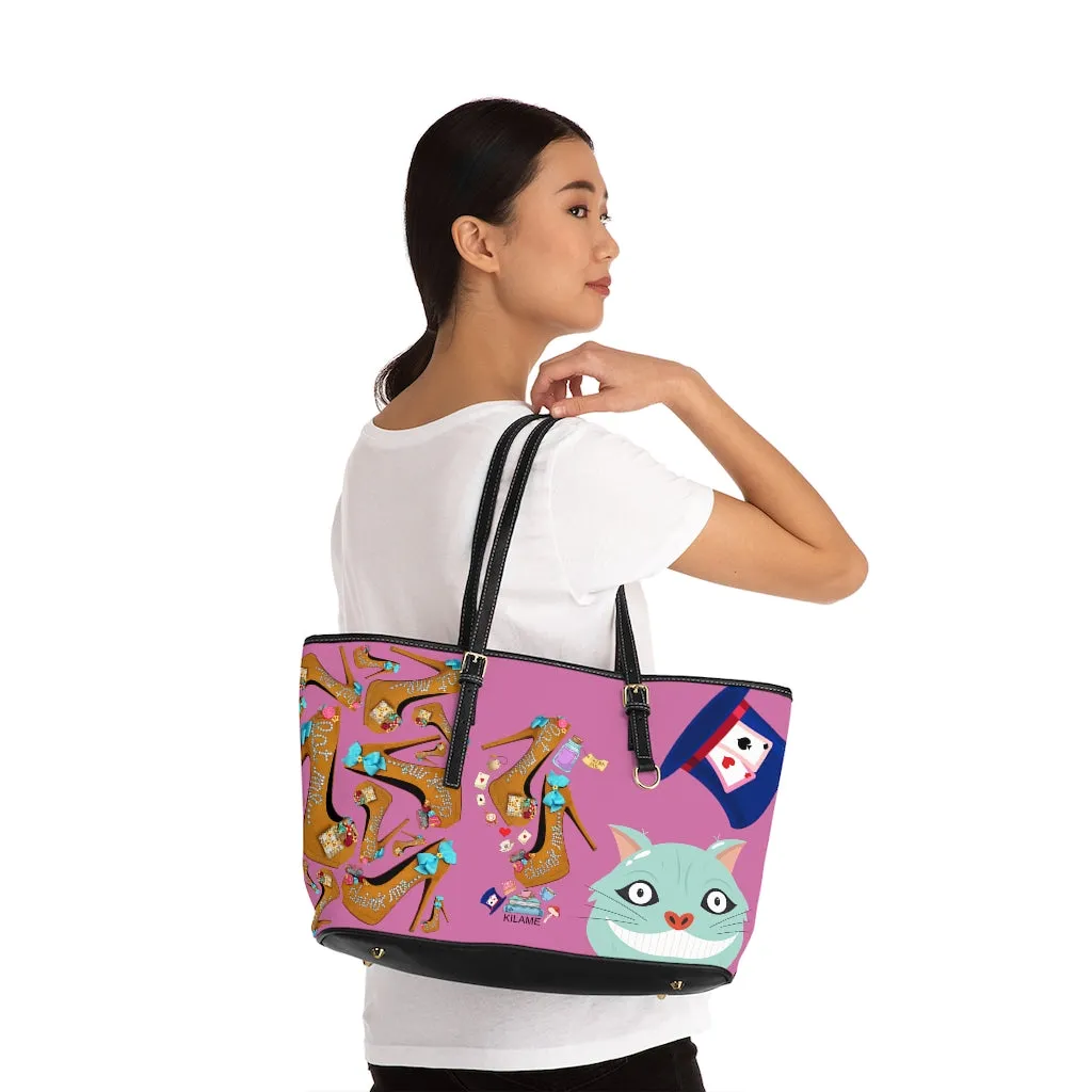PU Leather Shoulder Bag 'Eat me drink me'