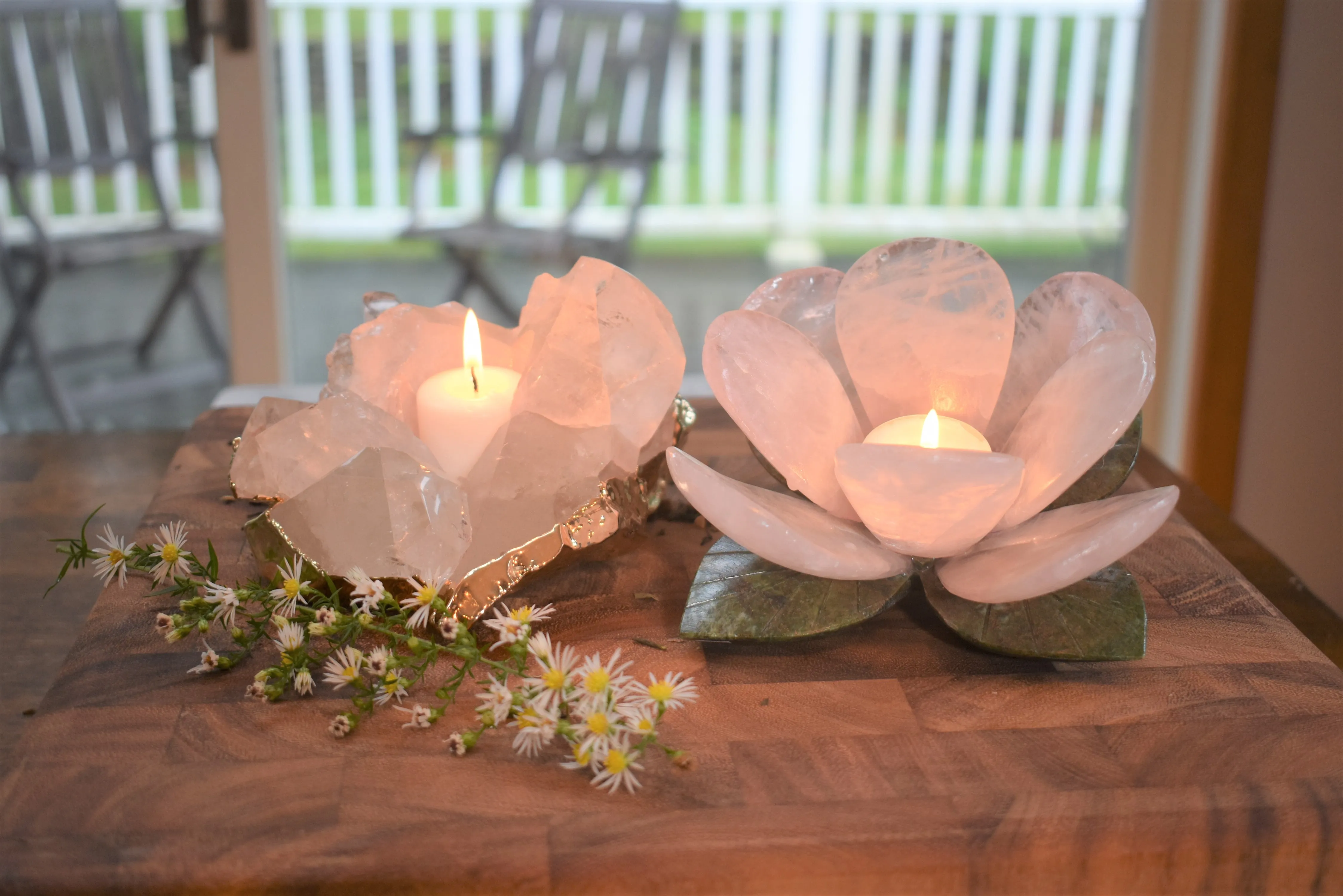 Quartz Cluster Candle Holder