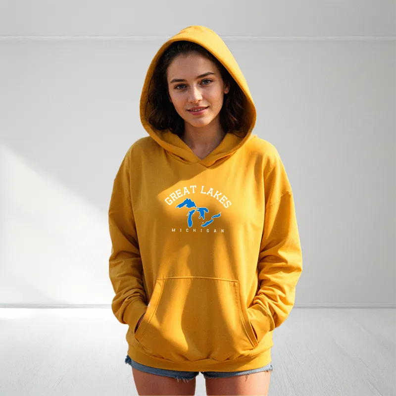"5 Great Lakes" Relaxed Fit Classic Unisex Hoodie
