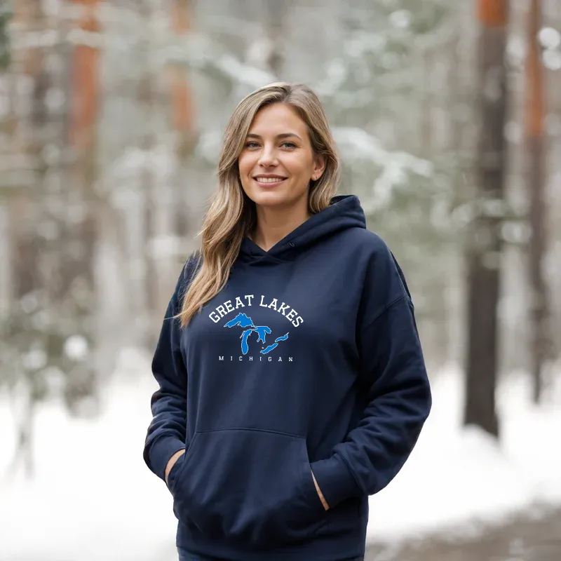 "5 Great Lakes" Relaxed Fit Classic Unisex Hoodie