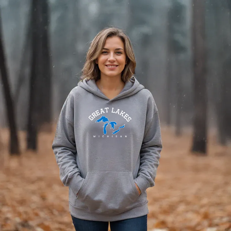 "5 Great Lakes" Relaxed Fit Classic Unisex Hoodie