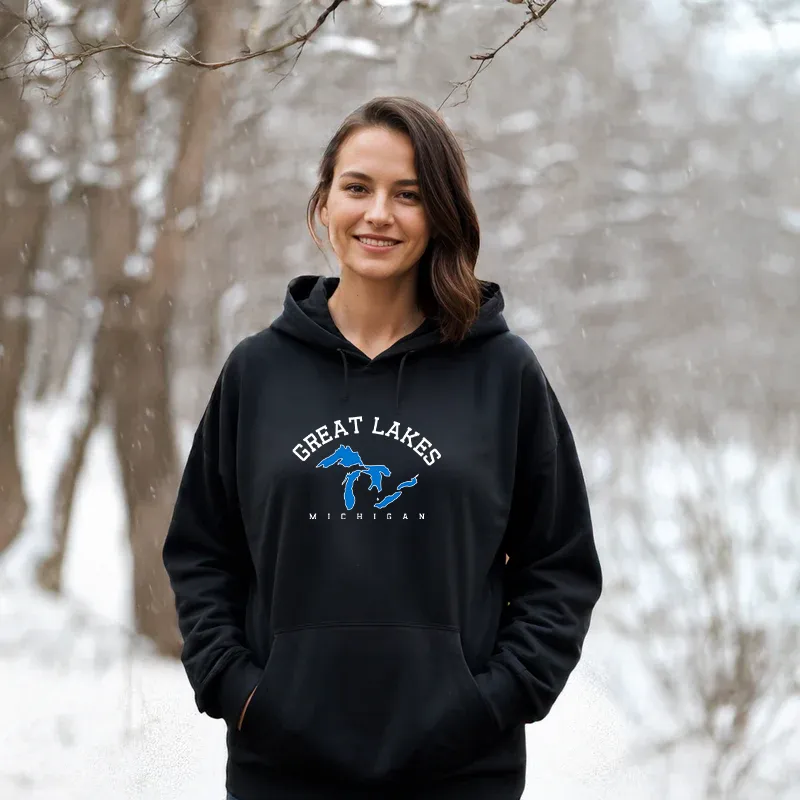 "5 Great Lakes" Relaxed Fit Classic Unisex Hoodie