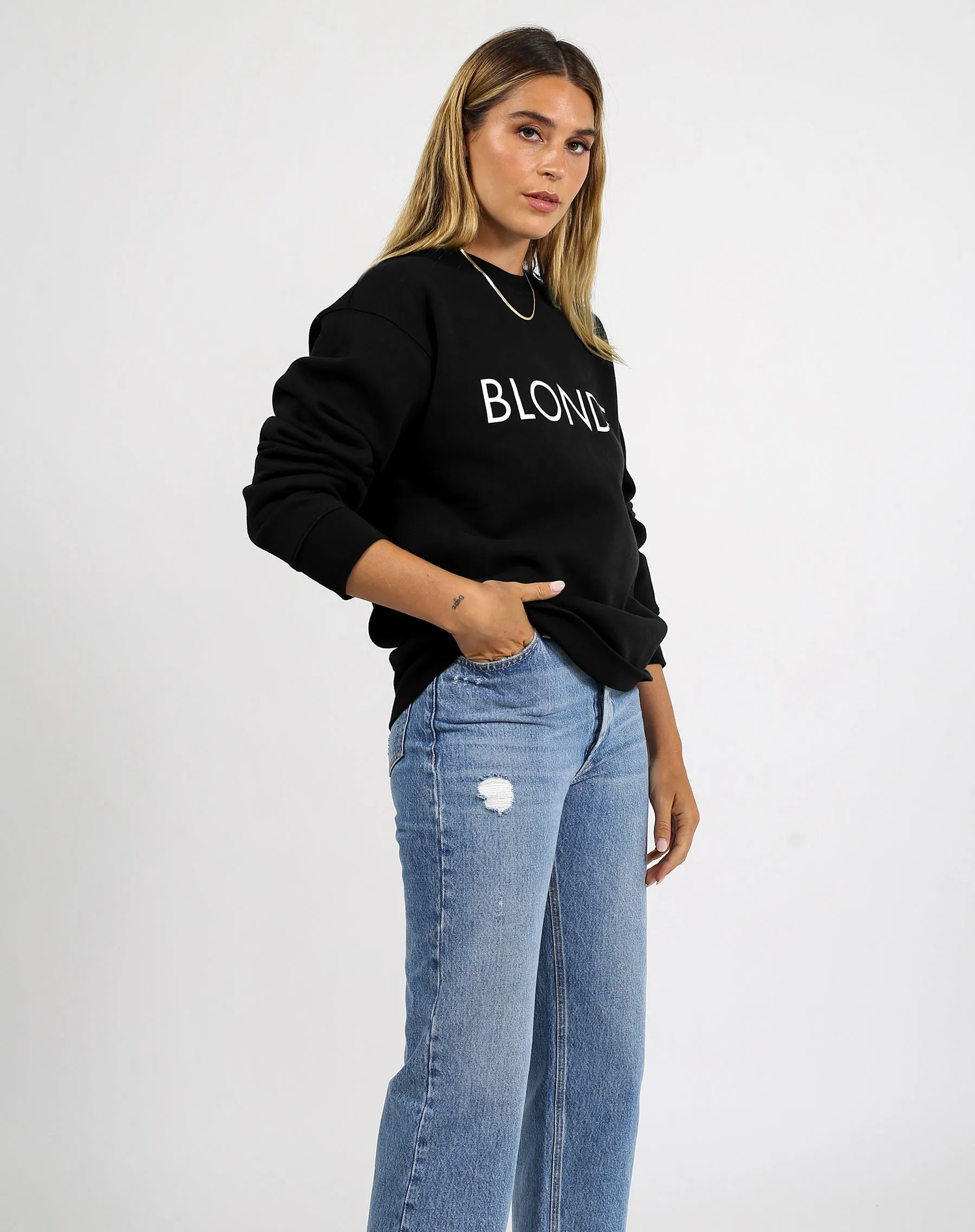 "Blonde" Classic Sweatshirt | Black