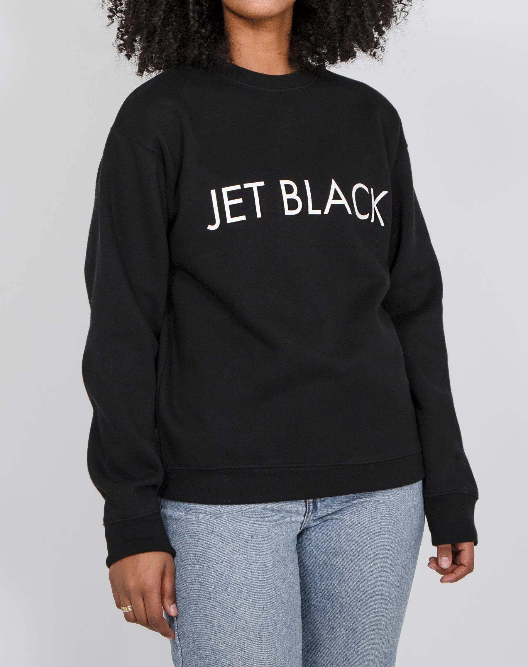 "Jet Black" Classic Crew Neck Sweatshirt | Black