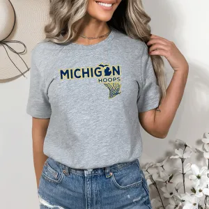 "Michigan Hoops" Relaxed Fit Crew Unisex T-Shirt