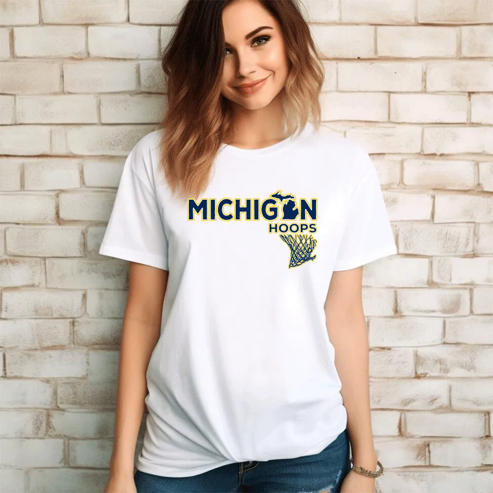 "Michigan Hoops" Relaxed Fit Crew Unisex T-Shirt