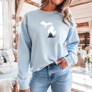 "Michigan Vista" Relaxed Fit Classic Crew Unisex Sweatshirt