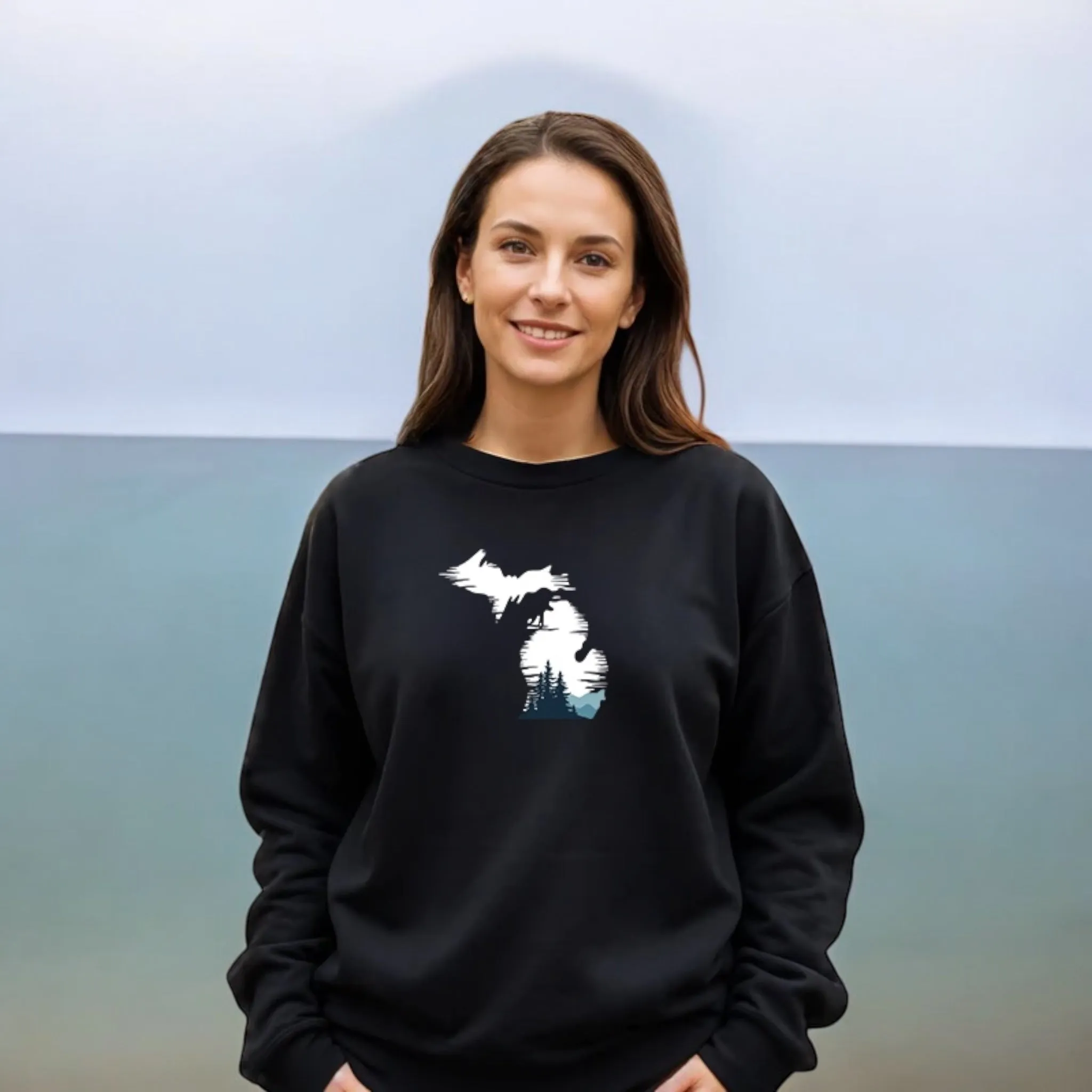 "Michigan Vista" Relaxed Fit Classic Crew Unisex Sweatshirt