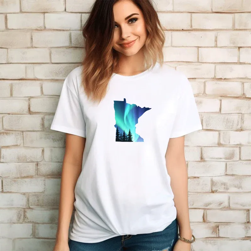 "Minnesota Northern Lights" Relaxed Fit Crew Unisex T-Shirt