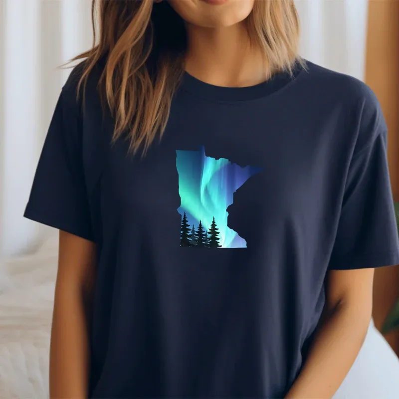 "Minnesota Northern Lights" Relaxed Fit Crew Unisex T-Shirt