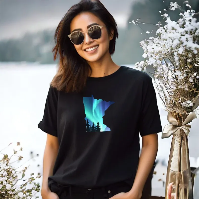 "Minnesota Northern Lights" Relaxed Fit Crew Unisex T-Shirt