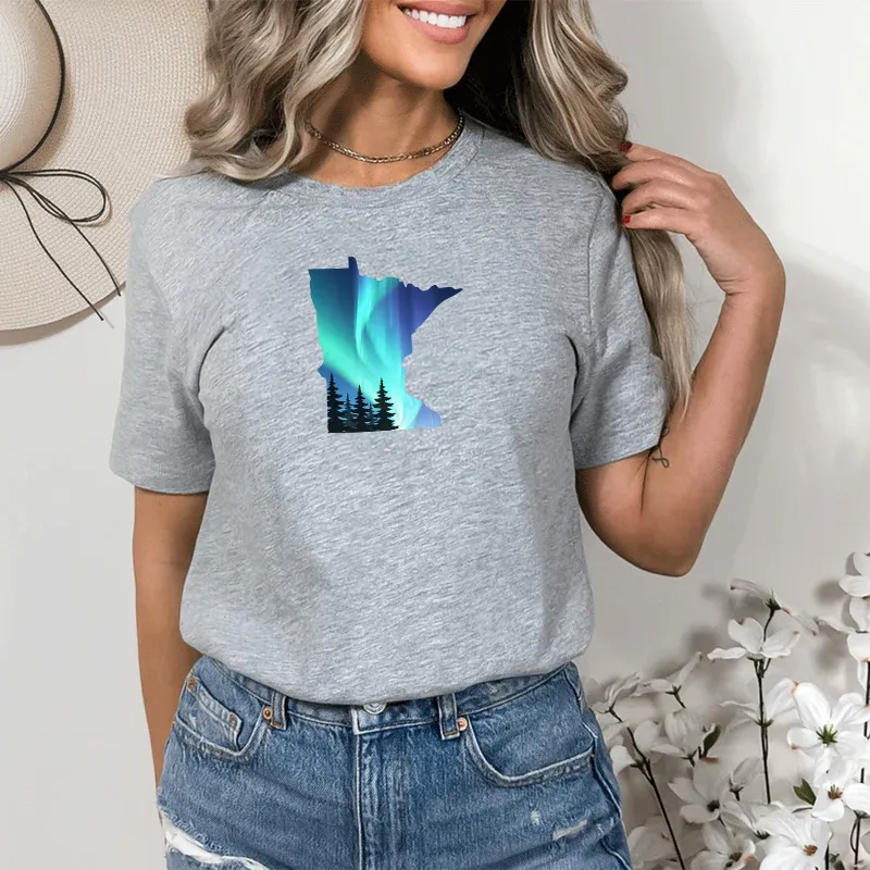 "Minnesota Northern Lights" Relaxed Fit Crew Unisex T-Shirt