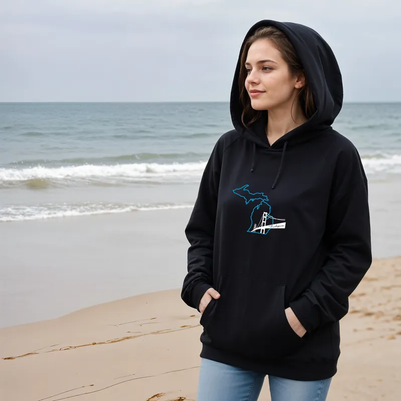 "NEW Michiganian Bridge" Relaxed Fit Classic Unisex Hoodie