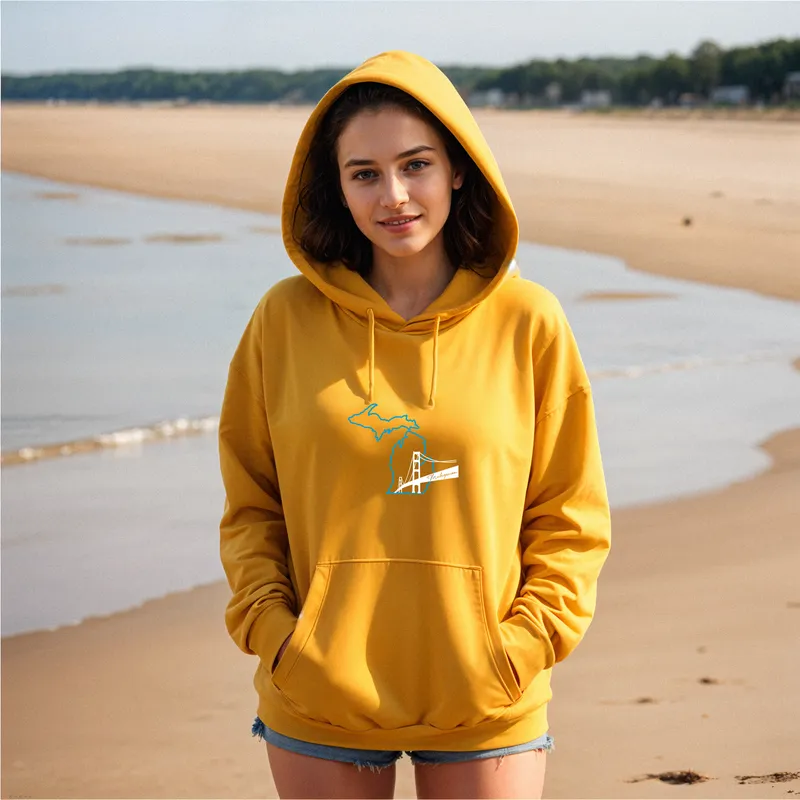 "NEW Michiganian Bridge" Relaxed Fit Classic Unisex Hoodie