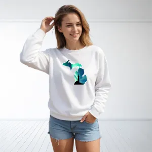 "Northern Lights Lighthouse" Relaxed Fit Classic Crew Unisex Sweatshirt