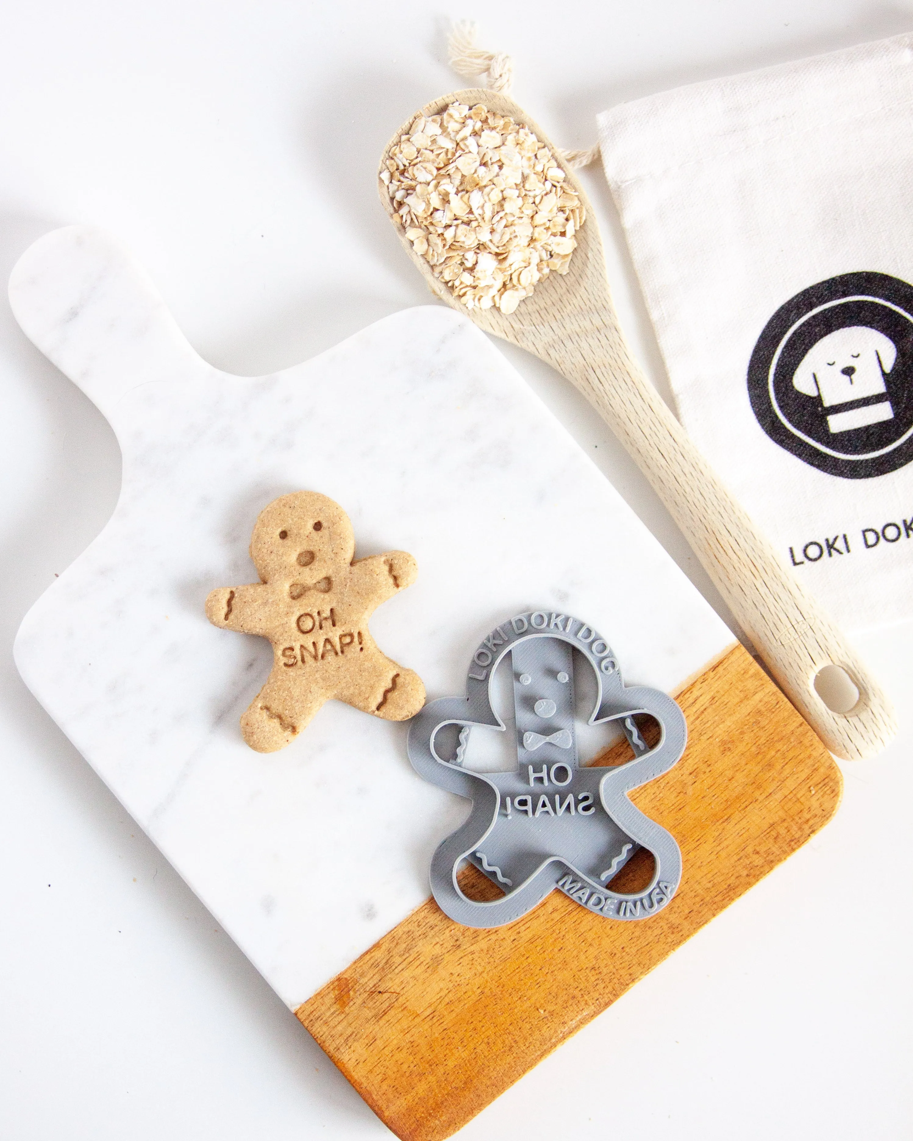 "Oh, Snap!" Gingerbread Man Cookie Cutter -  Christmas Dog Cookie Cutter