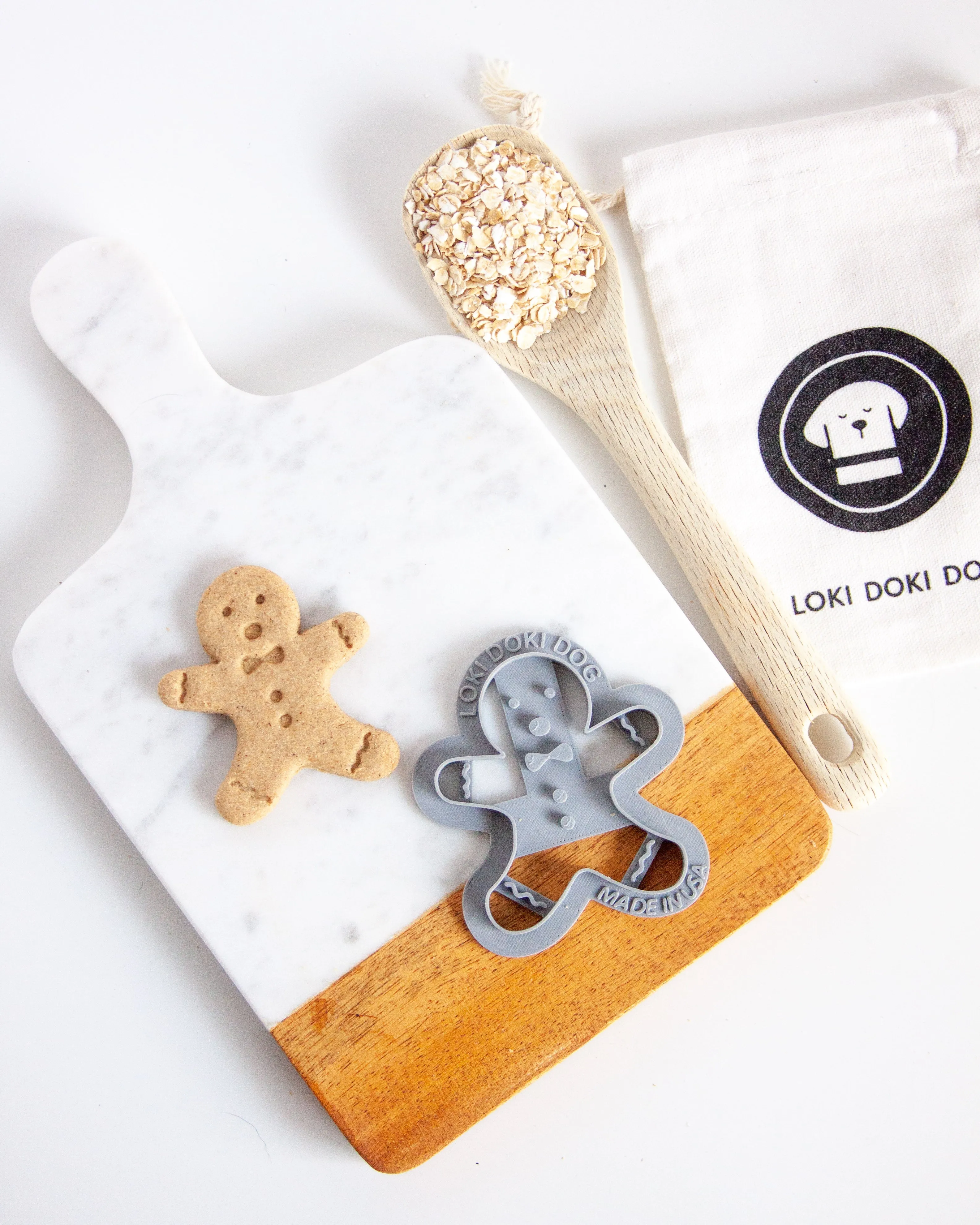 "Oh, Snap!" Gingerbread Man Cookie Cutter -  Christmas Dog Cookie Cutter