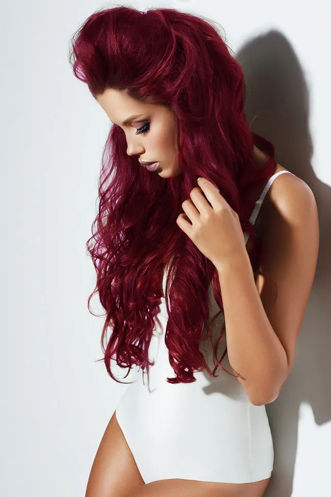 Raspberry Red 8 Piece Clip Ins - Wavy Hair