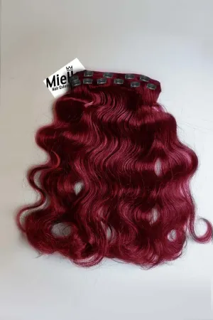 Raspberry Red 8 Piece Clip Ins - Wavy Hair