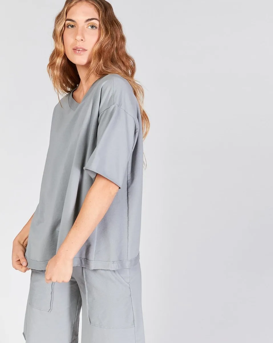 Raw Edge Sleeve T Shirt