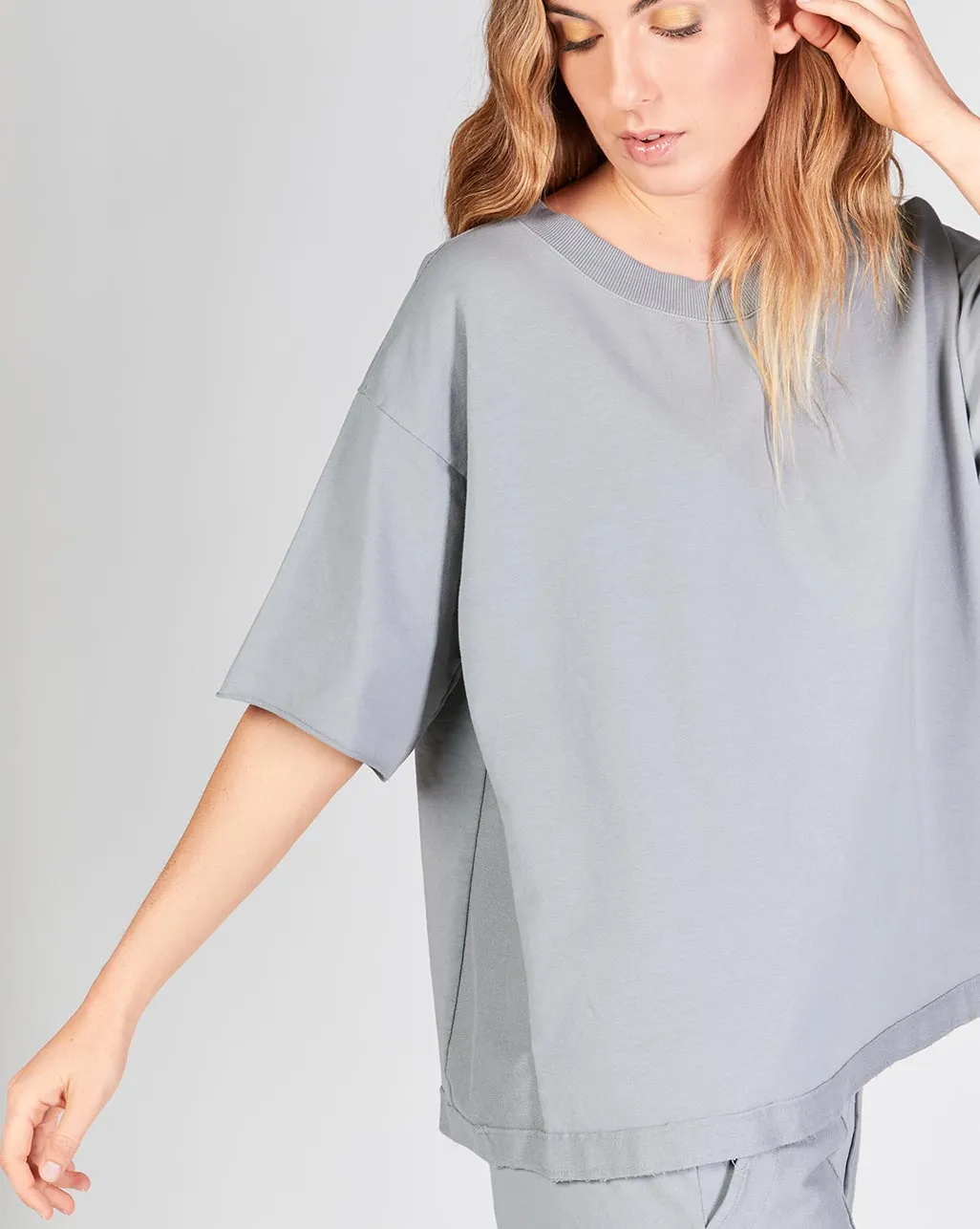 Raw Edge Sleeve T Shirt