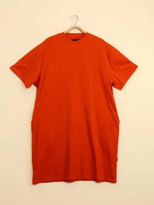 Red Relaxed Tee Dress Dames
