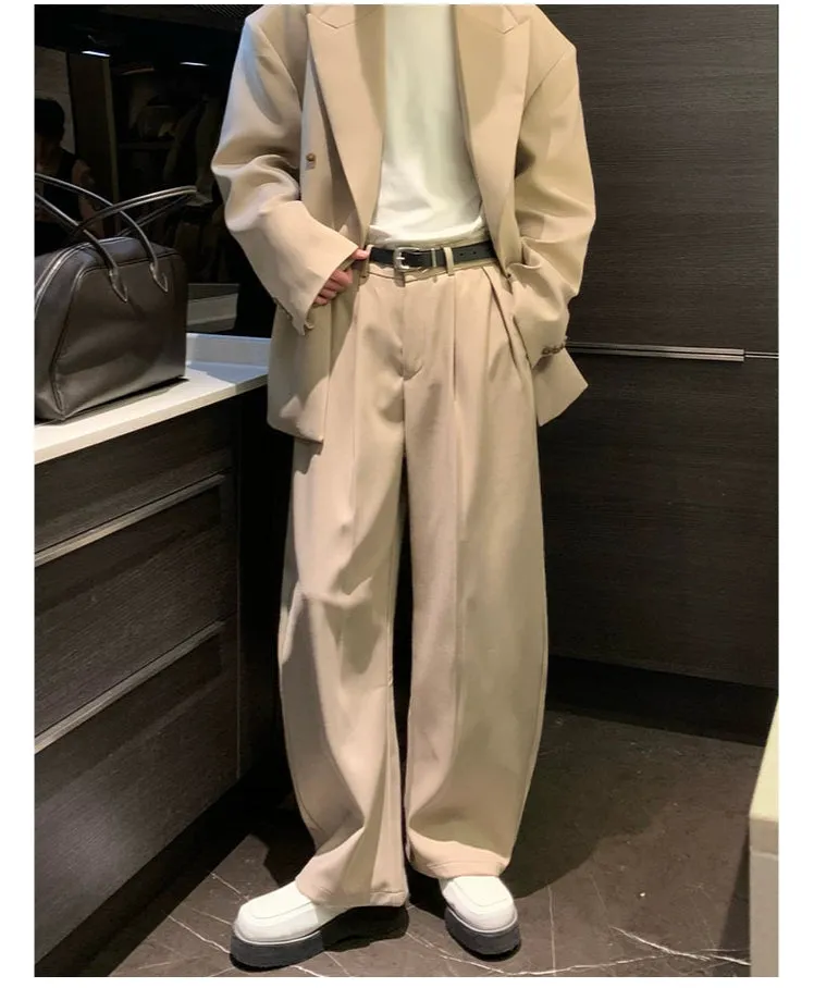 Relaxed Fit Blazer & Wide Leg Dress Pants