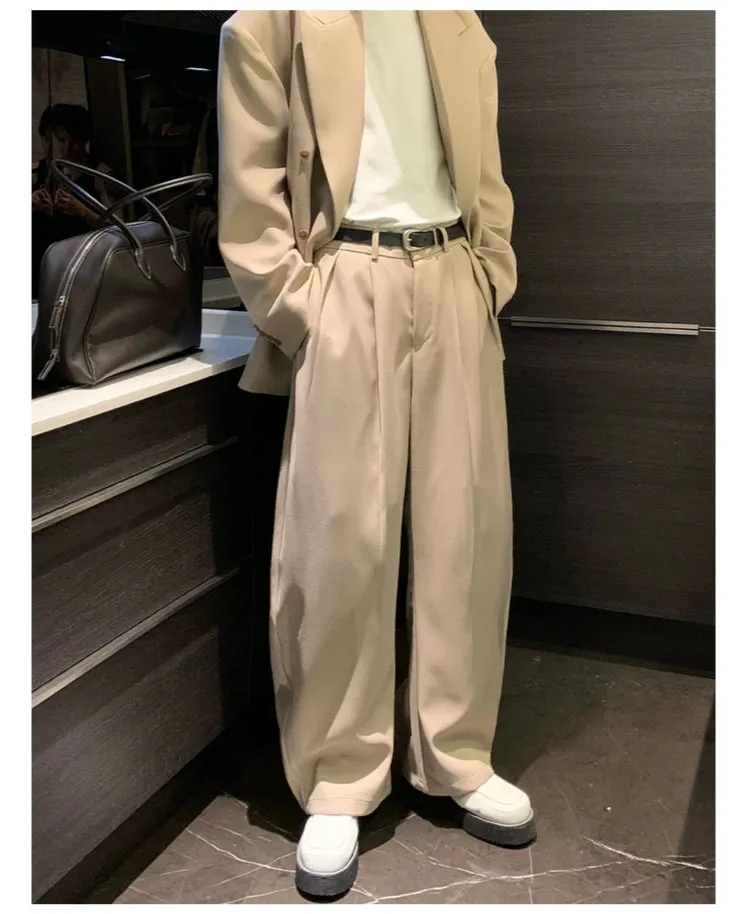 Relaxed Fit Blazer & Wide Leg Dress Pants