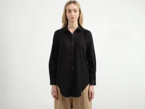 Relaxed-Fit Regular Collar High-Low Hem Shirt