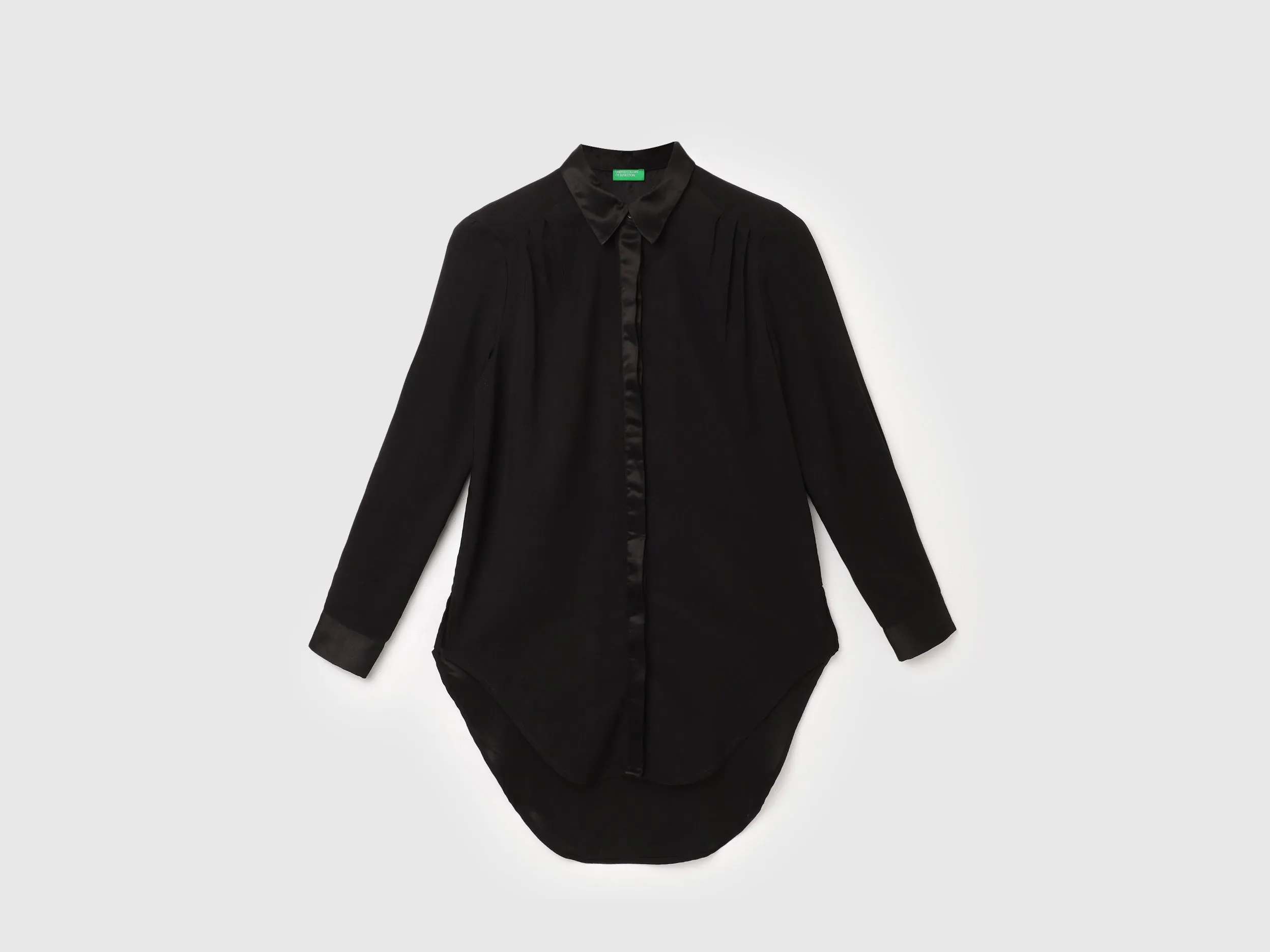 Relaxed-Fit Regular Collar High-Low Hem Shirt
