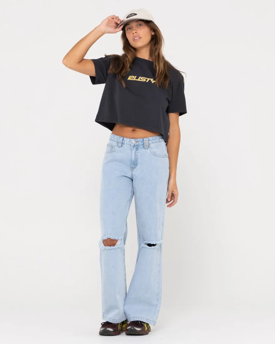 Rider Relaxed Fit Graphic Crop Tee