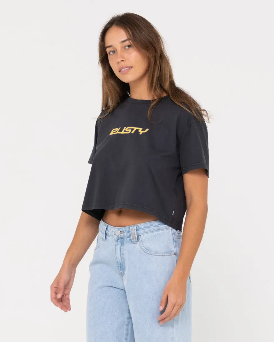 Rider Relaxed Fit Graphic Crop Tee